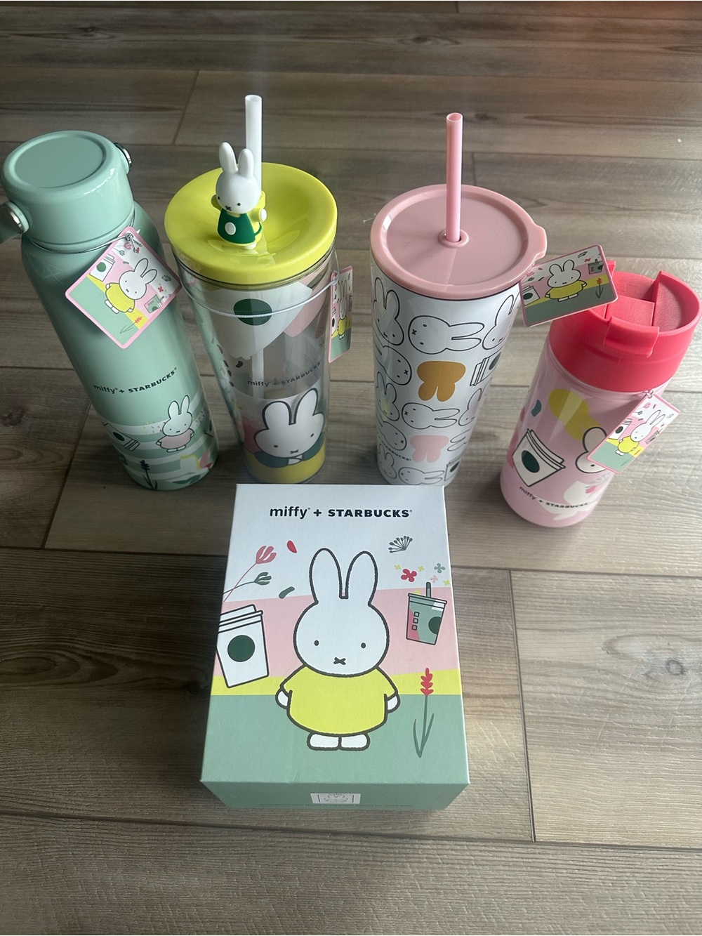 2026 Miffy x Starbucks Pastel Tumbler & Bottle Set - 5pcs bundle
